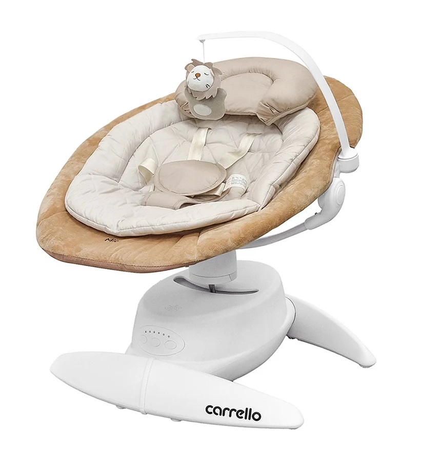Leagan electric rotativ 360 cu melodii, sunete si inclinare reglabila Carrello Mio Linen Beige - 6