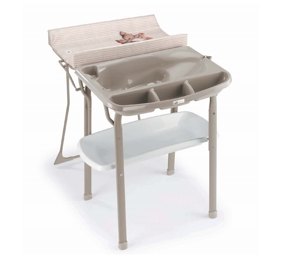 Masa de baie cu saltea de infasat Aqua Spa cadita anatomica bej