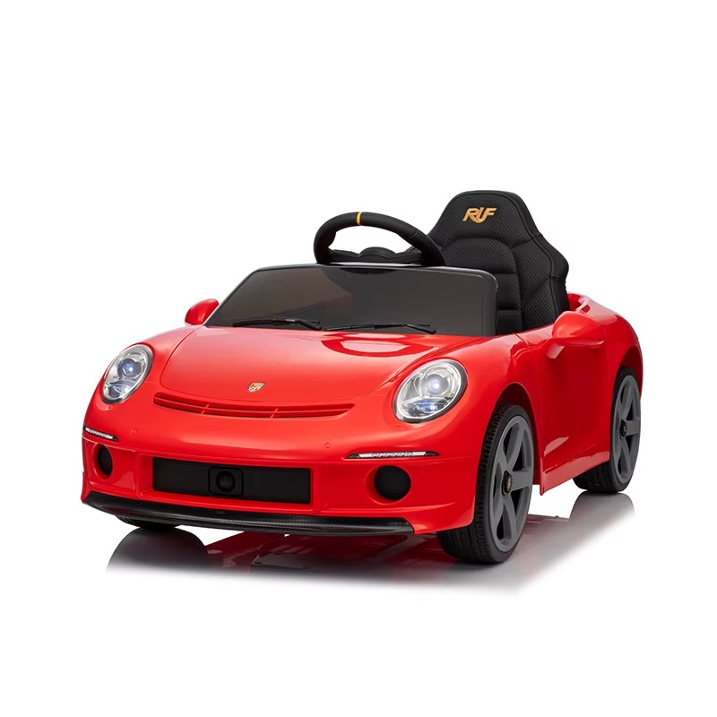 Masinuta electrica pentru copii Porsche RUF GT Red cu licenta ,Telecomanda parinti 2,4G,2 motoare x 39w,Acumulator 12V4.5Ah,Roti EVA,Scaun din piele,2 Viteze,Sistem troller,MP3,USB,Bluetooth,Usi cu deschidere