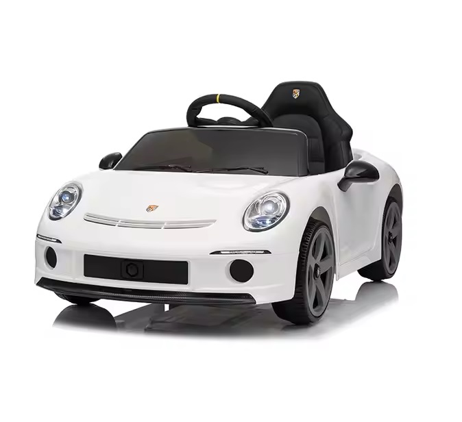 Masinuta electrica pentru copii Porsche RUF GT White cu licenta ,Telecomanda parinti 2,4G,2 motoare x 45w,Acumulator 12V4.5Ah,Roti EVA,Scaun din piele,2 Viteze,Sistem troller,MP3,USB,Bluetooth,Usi cu deschidere,Suspensii