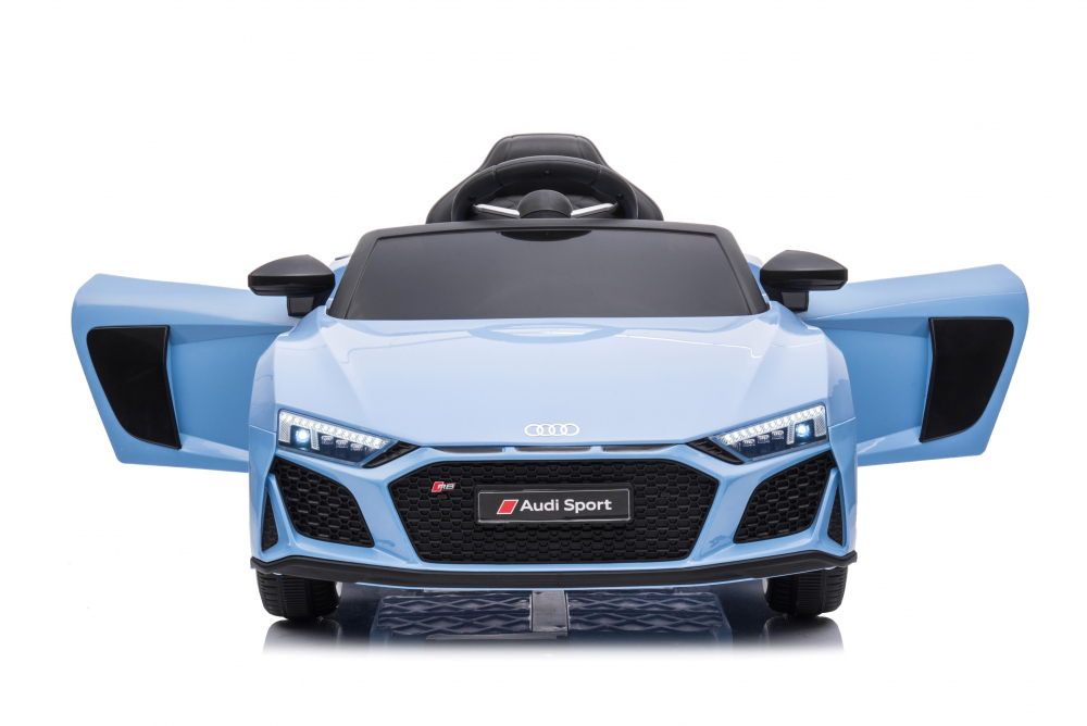 Masinuta electrica copii Audi R8 Blue-Grey cu licenta,Acumulator 12V 78W,Scaun din piele si Roti EVA, Bluetooth, Display, Usi cu deschidere, Muzica,USB, Lumini LED, Oglinzi retrovizoare, Pornire la buton,Sarcina maxima 30 kg - 2