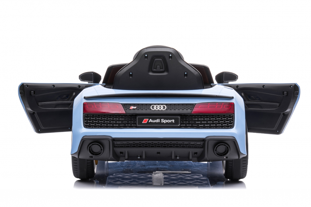 Masinuta electrica copii Audi R8 Blue-Grey cu licenta,Acumulator 12V 78W,Scaun din piele si Roti EVA, Bluetooth, Display, Usi cu deschidere, Muzica,USB, Lumini LED, Oglinzi retrovizoare, Pornire la buton,Sarcina maxima 30 kg - 3