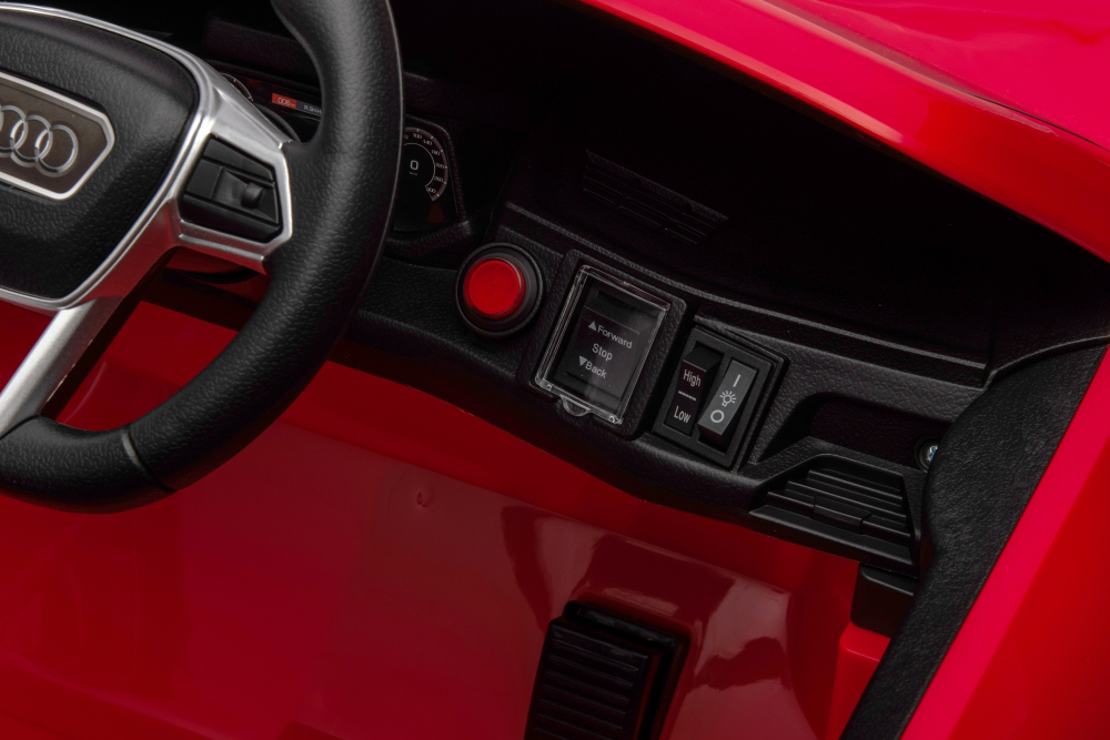 Masinuta electrica pentru copii Audi E-tron GT Red 70W cu licenta, Oglinzi retrovizoare, Roti din spuma Eva,Lumini LED,Centura de siguranta,Sistem troller pentru tractare,Mufa MP3,slot USB,Card microSD,Bluetooth