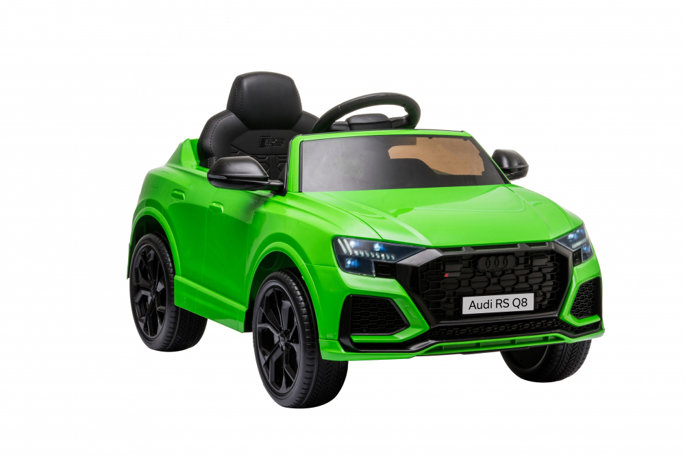 Masinuta electrica pentru copii Audi RS Q8 Green 70W cu echipare Premium,Acumulator 12V7Ah detasabil,Scaun piele,Roti din cauciuc EVA,Oglinzi retrovizoare,Suspensii,Lumini LED,Radio Mp3 player,USB,Sarcina maxima 25 kg - 3