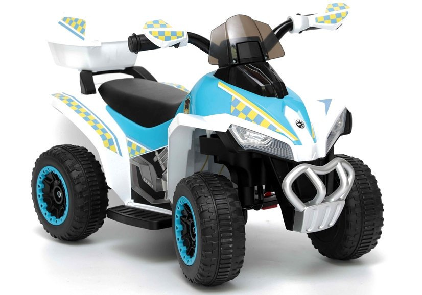 Atv electric pentru copii Police Quad GTS1188-A White, motor puternic de 45W, baterie de 6V4.5Ah, cu 2 viteze intuitive, viteza maxima 3 kmh, faruri luminoase, scaun ergonomic, dimensiune 78.5 x 40.5 x 46 cm - 6