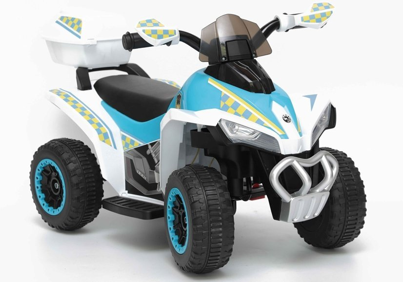 Atv electric pentru copii Police Quad GTS1188-A White, motor puternic de 45W, baterie de 6V4.5Ah, cu 2 viteze intuitive, viteza maxima 3 kmh, faruri luminoase, scaun ergonomic, dimensiune 78.5 x 40.5 x 46 cm - 5