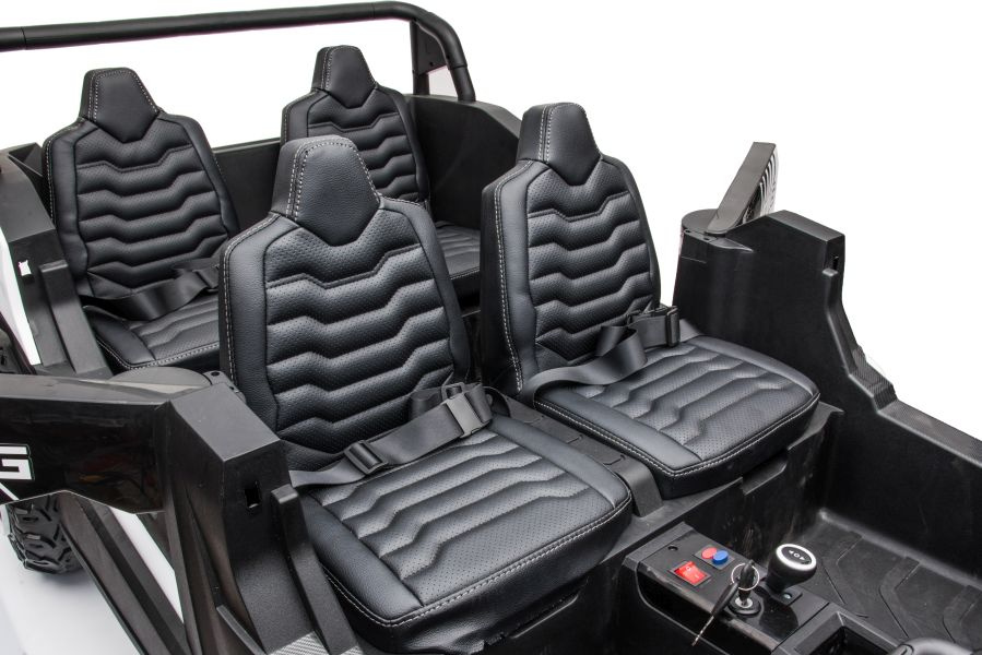 Masinuta electrica pentru copii Buggy A033 4x4 White, cu 4 motoare 150W fiecare, baterie 2x24V10Ah, roti din EVA, cu faruri si stopuri functionale, sistem audio integrat cu USB, MP3 AUX si radio FM, pana la 11 kmh - 1