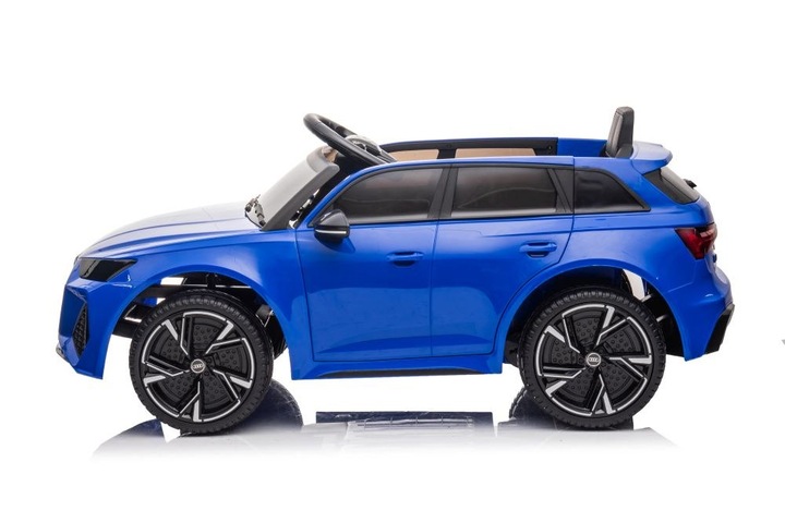 Masinuta electrica pentru copii Audi RS6 BRD-2118 Blue, cu telecomanda 2.4G, 2 motoare 45W fiecare, baterie 12V si 4.5Ah, sistem audio integrat MP3, USB si Bluetooth, faruri si stopuri luminoase, 102 x 43 x 60 cm - 2