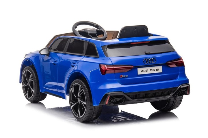 Masinuta electrica pentru copii Audi RS6 BRD-2118 Blue, cu telecomanda 2.4G, 2 motoare 45W fiecare, baterie 12V si 4.5Ah, sistem audio integrat MP3, USB si Bluetooth, faruri si stopuri luminoase, 102 x 43 x 60 cm - 3