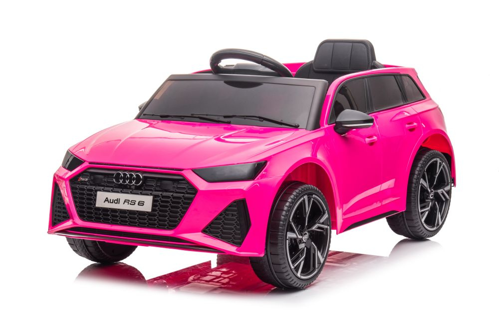 Masinuta electrica pentru copii Audi RS6 BRD-2118 Pink, cu telecomanda 2.4G, 2 motoare 45W fiecare, baterie 12V si 4.5Ah, sistem audio integrat MP3, USB si Bluetooth, faruri si stopuri luminoase, 102 x 43 x 60 cm - 2
