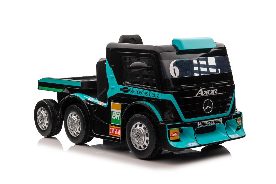 Camion electric pentru copii Mercedes XMX622B Blue, cu telecomanda 2.4G, doua motoare de 45W, baterie dubla de 12V7Ah, afisaj LCD, MP4, conectivitate Bluetooth, port MP3 si USB, dimensiune 143 x 72 x 67 cm - 5