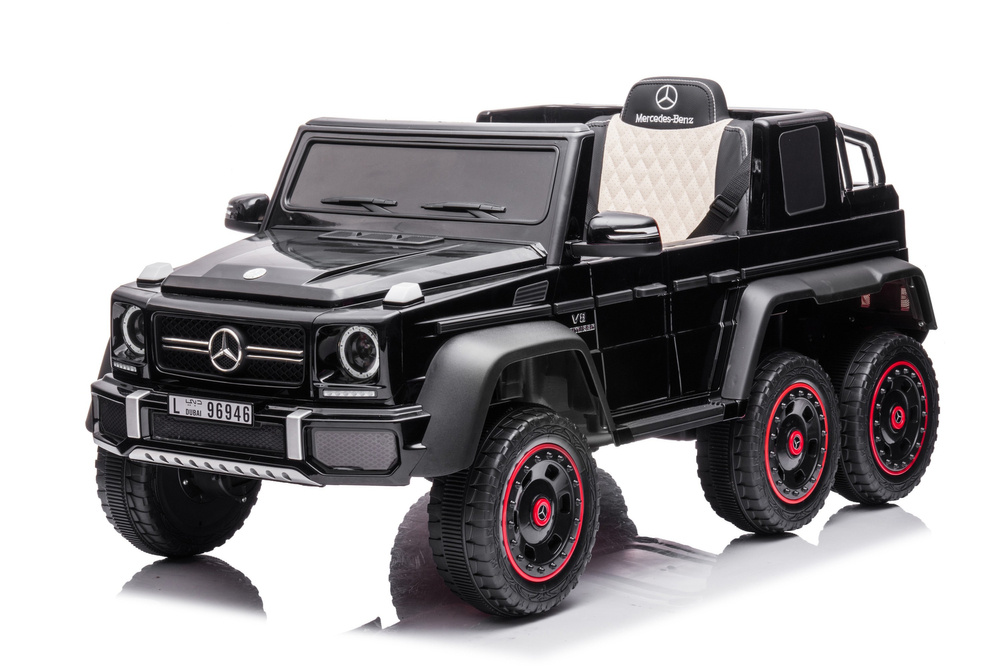 Masinuta electrica pentru copii Mercedes Benz G63 6x6 Black, cu telecomanda 2.4G, motor 6 x 45W, baterie 12V10Ah, cu faruri, roti din EVA, sistem audio integrat USB si MP3 AUX, dimensiune 120 x 68 x 61 cm - 1