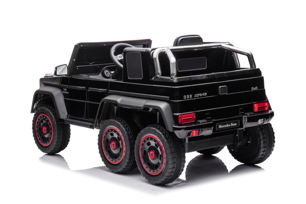 Masinuta electrica pentru copii Mercedes Benz G63 6x6 Black, cu telecomanda 2.4G, motor 6 x 45W, baterie 12V10Ah, cu faruri, roti din EVA, sistem audio integrat USB si MP3 AUX, dimensiune 120 x 68 x 61 cm - 3