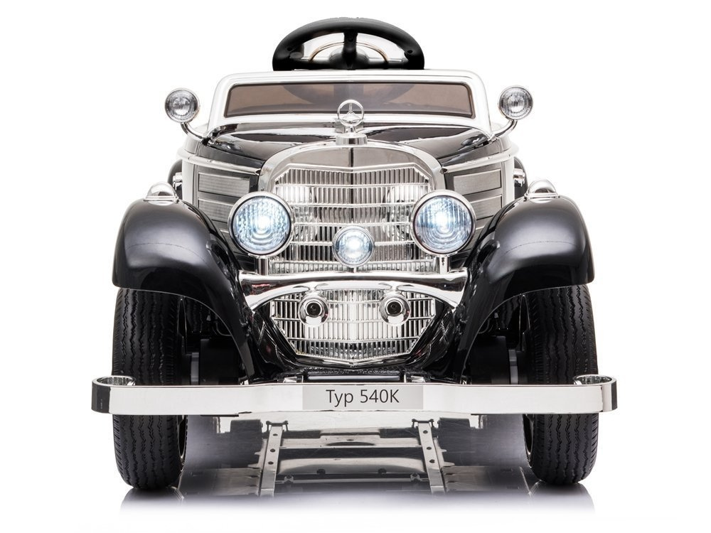 Masinuta electrica pentru copii Retro Mercedes-Benz 540K, cu 4 motoare 45W, baterie de 12V10Ah, caroserie coupe, lumini LED, portbagaj cu deschidere, pornire lenta, player muzical cu slot card de memorie, porturi USB si MP3 - 3
