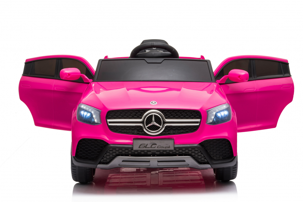 Masinuta electrica pentru copii Mercedes-Benz GLC Coupe Pink 78w cu telecomanda 2.4G,Roti EVA,Scaun piele,Centura de siguranta,Usi cu deschidere,Sistem troller,3 Viteze,Lumini LED,Muzica,Mufa MP3, USB,Indicator baterie - 5