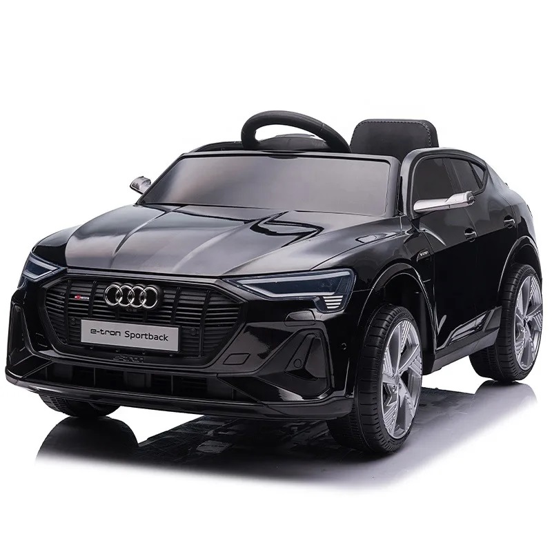 Masinuta electrica pentru copii Nichiduta Audi E Tron 70W cu roti Eva si scaun piele Black 12V, suspensii, usi cu deschidere, pornire lenta, sarcina maxima 30 kg - 1