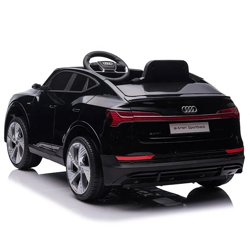 Masinuta electrica pentru copii Nichiduta Audi E Tron 70W cu roti Eva si scaun piele Black 12V, suspensii, usi cu deschidere, pornire lenta, sarcina maxima 30 kg