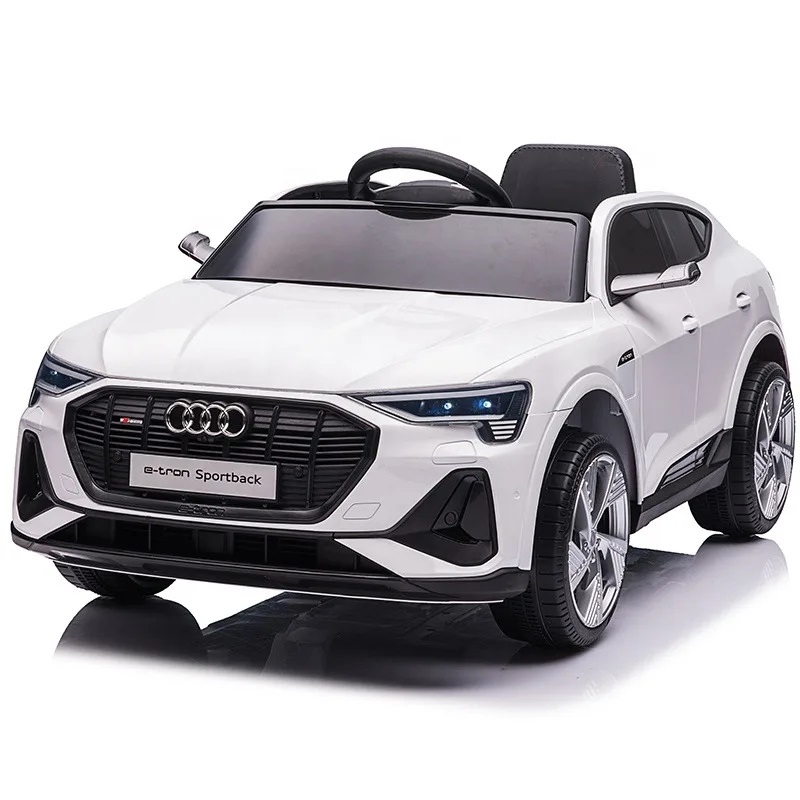 Masinuta electrica pentru copii Nichiduta Audi E Tron 70W cu roti Eva si scaun piele White 12V, suspensii, usi cu deschidere, pornire lenta, sarcina maxima 30 kg