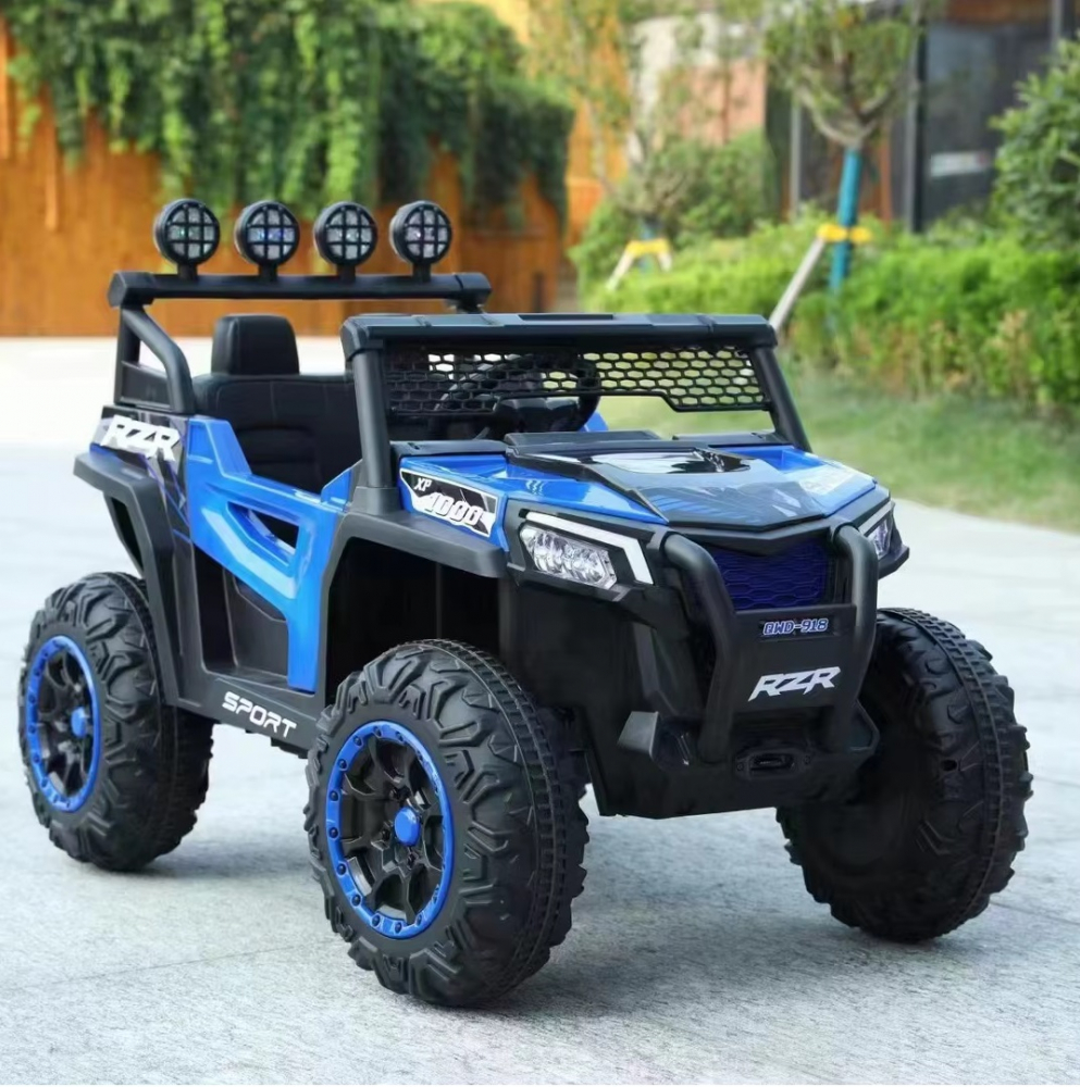 Masinuta electrica pentru copii Nichiduta Sport RZR Blue 12V, Telecomanda 2.4G, Roti rezistente cu suspensii,2 motoarex38W, Acumulator 12V7Ah, Functie leganare, Bullbar cu lumini LED, USB,MP3,Bluetooth, Centura de siguranta - 2