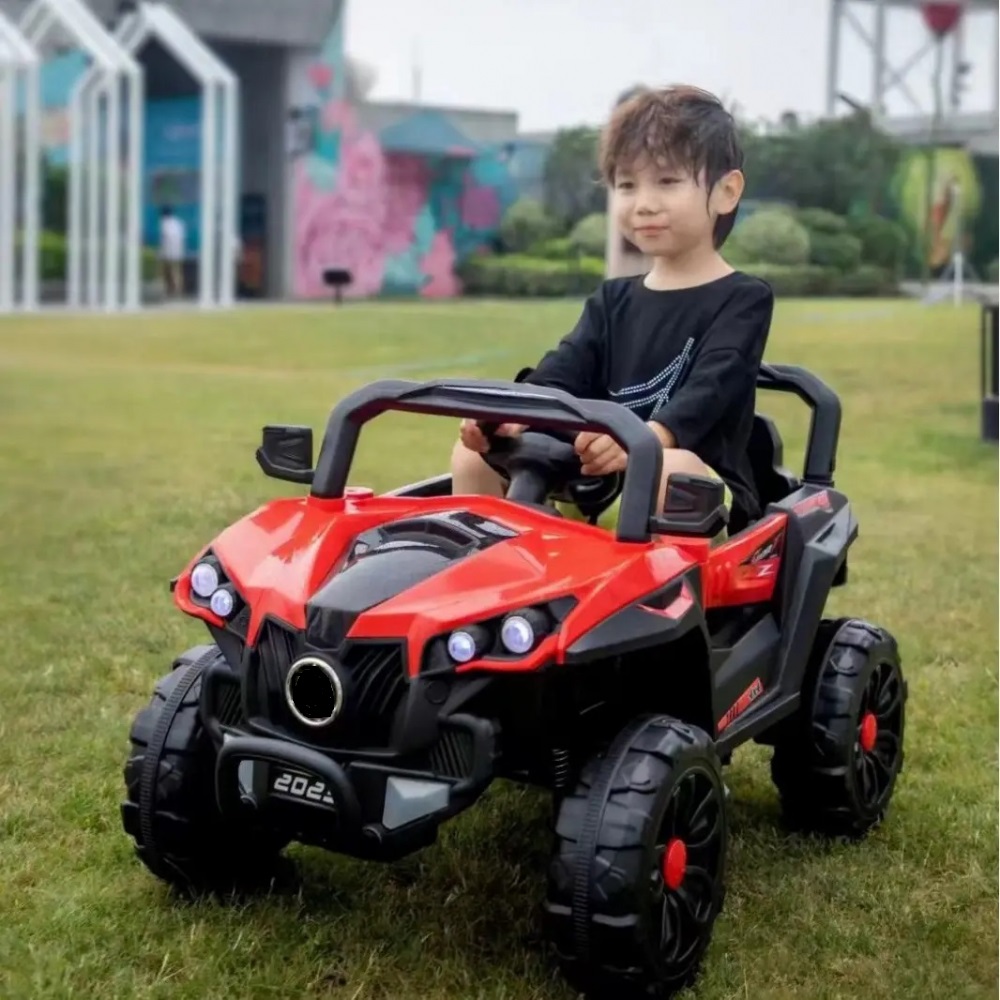 Masinuta electrica pentru copii Nichiduta Sport UTV 2023 Red, Telecomanda 2.4G cu 3viteze, 2 motoarex38W, Suspensii, Roti rezistente, Slow Start, Lumini LED, USB,Bluetooth,Centura de siguranta,Functie swing,Usi cu deschidere - 2