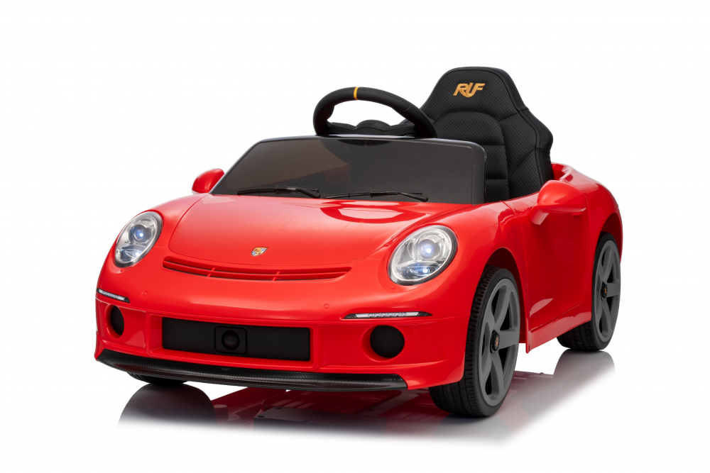 Masinuta electrica pentru copii Porsche RUF GT Red cu licenta ,Telecomanda parinti 2,4G,2 motoare x 45w,Acumulator 12V4.5Ah,Roti EVA,Scaun din piele,2 Viteze,Sistem troller,MP3,USB,Bluetooth,Usi cu deschidere,Suspensii - 2