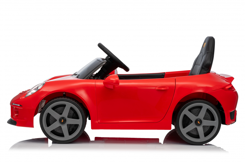 Masinuta electrica pentru copii Porsche RUF GT Red cu licenta ,Telecomanda parinti 2,4G,2 motoare x 45w,Acumulator 12V4.5Ah,Roti EVA,Scaun din piele,2 Viteze,Sistem troller,MP3,USB,Bluetooth,Usi cu deschidere,Suspensii - 3