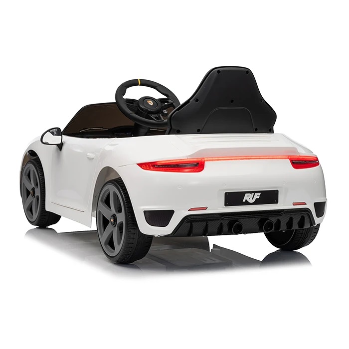 Masinuta electrica pentru copii Porsche RUF GT White cu licenta ,Telecomanda parinti 2,4G,2 motoare x 45w,Acumulator 12V4.5Ah,Roti EVA,Scaun din piele,2 Viteze,Sistem troller,MP3,USB,Bluetooth,Usi cu deschidere,Suspensii - 1 | YEO