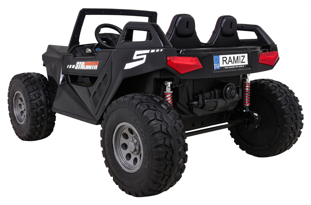 Masinuta electrica pentru copii Buggy Clash 4x4 Black, 4 motoare de 45W, 2 baterii de 12V7Ah, Telecomanda 2,4 GHz, roti EVA cu suspensii, sistem audio complet MP3, USB, Bluetooth, Radio FM - 8