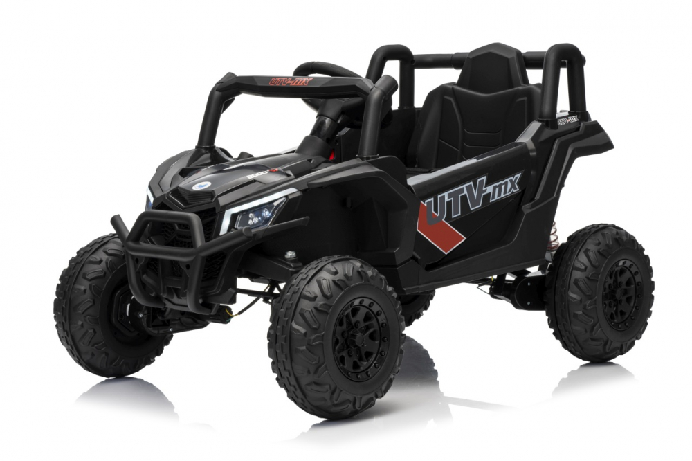 Masinuta electrica pentru copii Buggy Madman UTV-MX Black, 4 motoare 35W, baterie 12V10Ah, telecomanda 2.4 GHz, roti spuma EVA 24x10 cm, sarcina maxima 30 kg, scaun piele ecologica, deschidere usi, MP3, USB, Bluetooth - 1