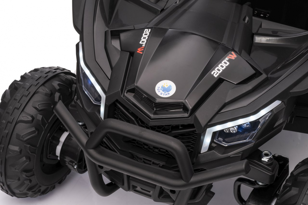 Masinuta electrica pentru copii Buggy Madman UTV-MX Black, 4 motoare 35W, baterie 12V10Ah, telecomanda 2.4 GHz, roti spuma EVA 24x10 cm, sarcina maxima 30 kg, scaun piele ecologica, deschidere usi, MP3, USB, Bluetooth - 9