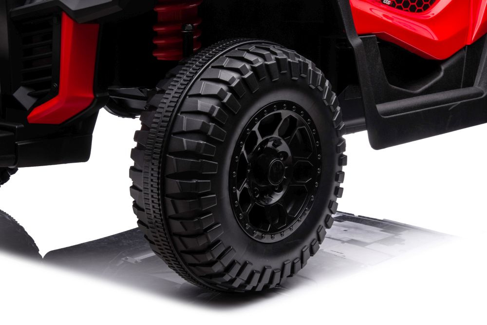Masinuta electrica pentru copii 4x4 S618 Red, cu telecomanda 2.4G, 4 motoare de 45W fiecare, baterie de 24V7Ah, viteza maxima 2.5-7kmh, echipata cu Radio FM, port USB, Bluetooth - 2