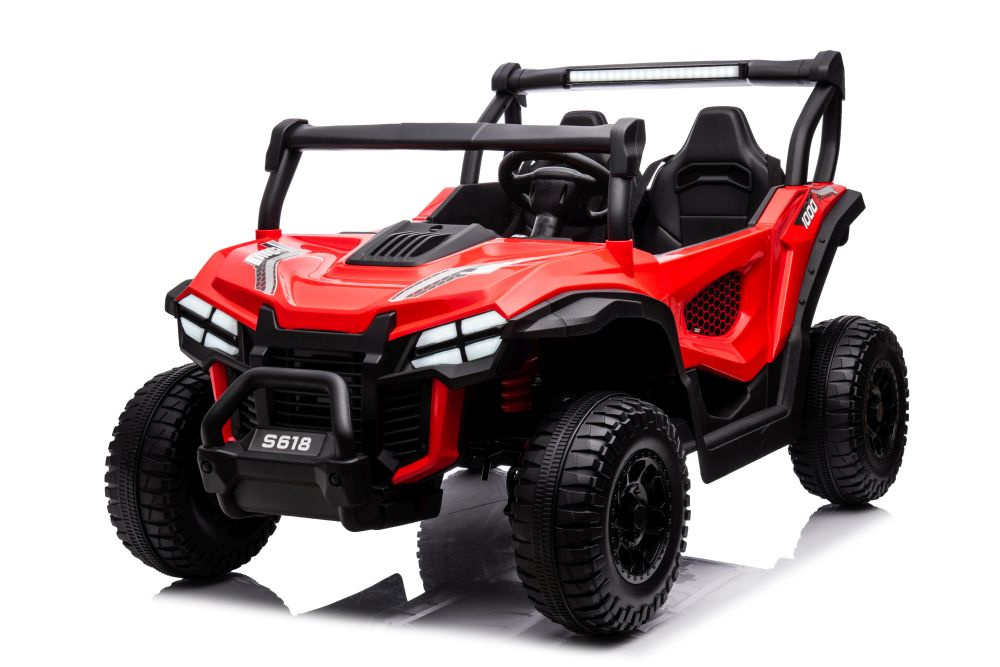 Masinuta electrica pentru copii 4x4 S618 Red, cu telecomanda 2.4G, 4 motoare de 45W fiecare, baterie de 24V7Ah, viteza maxima 2.5-7kmh, echipata cu Radio FM, port USB, Bluetooth - 5