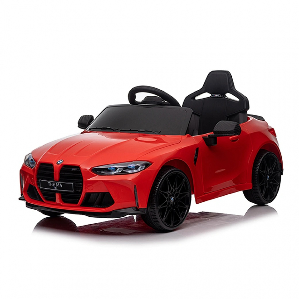 Masinuta electrica pentru copii cu licenta BMW M4 Red 12V 110W cu Telecomanda 2.4G,Roti EVA,Deschidere usi,Unitate audio,Pornire la buton,Lumini LED,Acumulator 12V7Ah