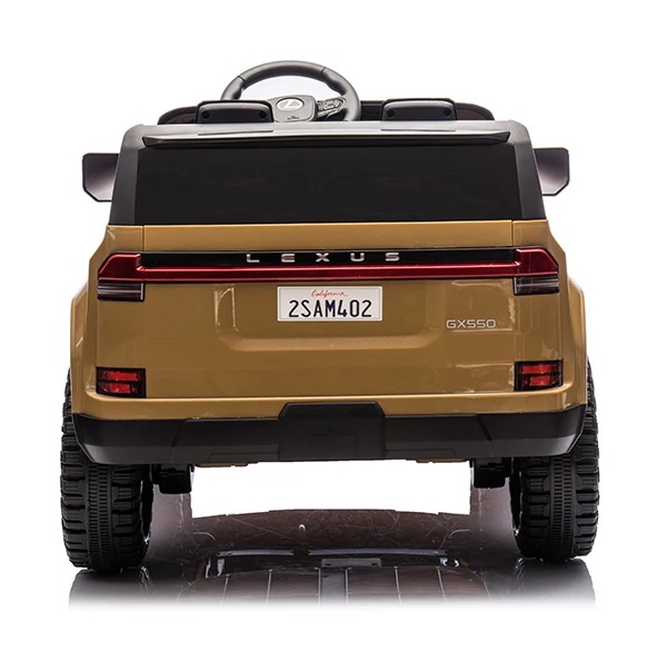 Masinuta electrica pentru copii cu licenta Lexus GX550 Champagne 4x4 cu telecomanda 2.4G,Acumulator 24V7Ah,Roti EVA,Scaun din piele,4 Motoare x 55W,Oglinzi retrovizoare,Lumini LED,Afisaj baterie,Centura de siguranta - 2