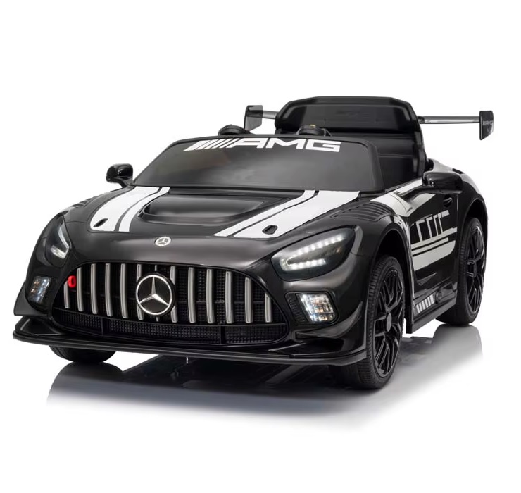 Masinuta electrica pentru copii cu licenta Mercedes Benz AMG Black cu echipare Premium,Telecomanda 2,4G,Roti EVA,Scaun din piele,2motoare x 39w,Usi cu deschidere,Bluetooth,Indicator baterie,Eleron