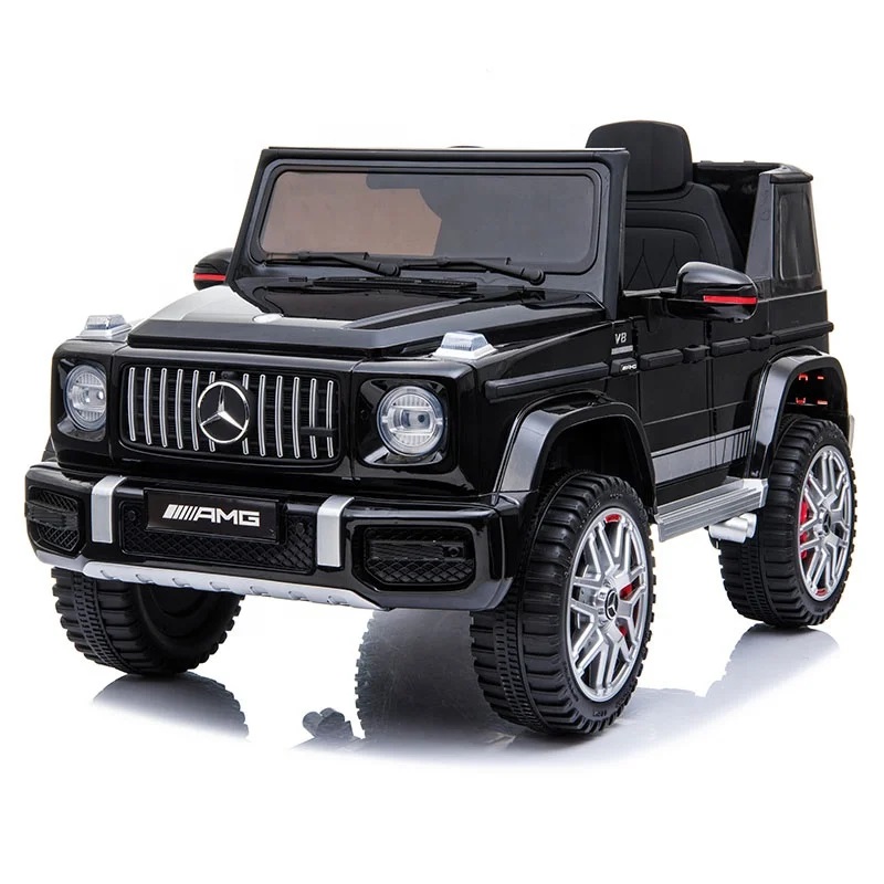 Masinuta electrica pentru copii cu licenta Mercedes Benz AMG G63 Black cu telecomanda 2.4G,2 motoarex35w,Roti EVA,Scaun din piele,Deschidere usi,Lumini LED,Sistem troller,Suspensii,Volan cu functii,Pornire la buton