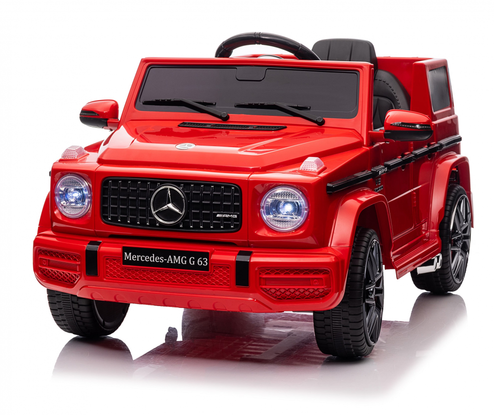 Masinuta electrica pentru copii cu licenta Mercedes Benz AMG G63 Red cu telecomanda 2.4G,2 motoarex35w,Roti EVA,Scaun din piele,Deschidere usi,Lumini LED,Sistem troller,Suspensii,Volan cu functii,Pornire la buton