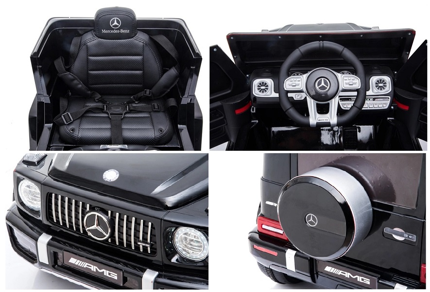 Masinuta electrica pentru copii cu licenta Mercedes Benz AMG G63 Red cu telecomanda 2.4G,2 motoarex30w,Roti EVA,Scaun din piele,Deschidere usi,Lumini LED,Sistem troller,Suspensii,Volan cu functii,Pornire la buton