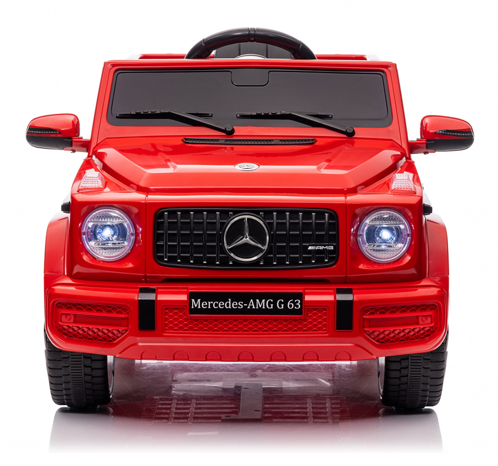 Masinuta electrica pentru copii cu licenta Mercedes Benz AMG G63 Red cu telecomanda 2.4G,2 motoarex35w,Roti EVA,Scaun din piele,Deschidere usi,Lumini LED,Sistem troller,Suspensii,Volan cu functii,Pornire la buton - 2