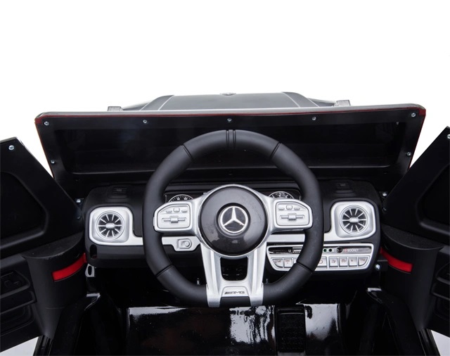 Masinuta electrica pentru copii cu licenta Mercedes Benz AMG G63 Black cu telecomanda 2.4G,2 motoarex35w,Roti EVA,Scaun din piele,Deschidere usi,Lumini LED,Sistem troller,Suspensii,Volan cu functii,Pornire la buton - 2