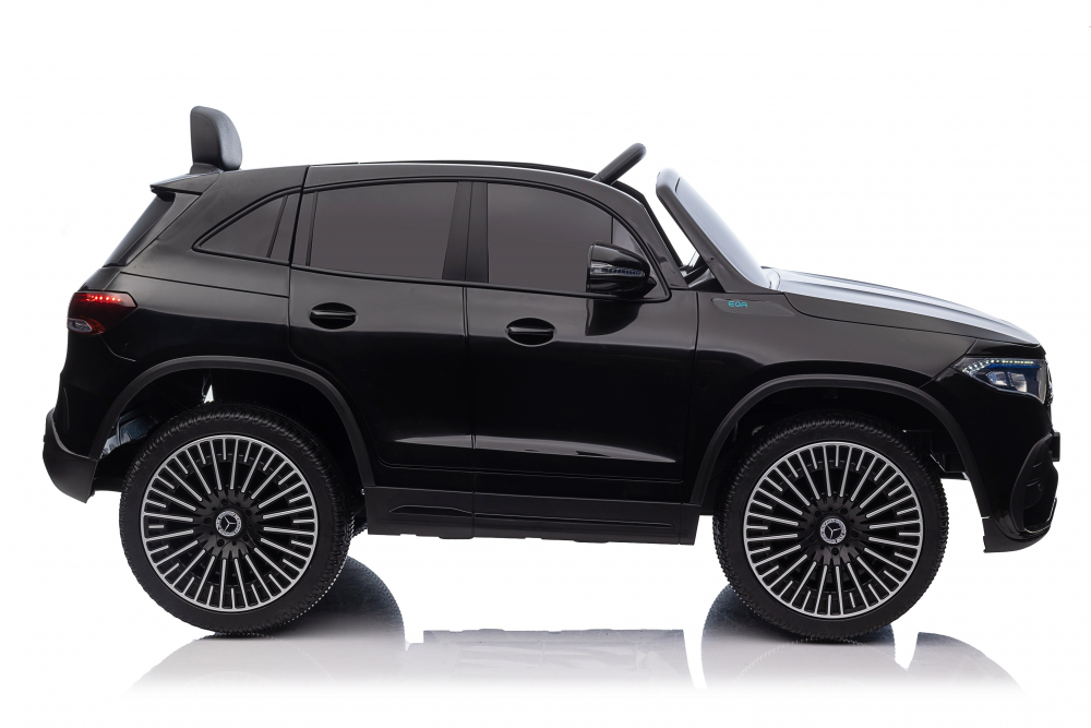 Masinuta electrica pentru copii cu licenta Mercedes Benz EQA 4x4 Black,Echipare Premium,Telecomanda 2,4G,Roti EVA,Scaun din piele,4 motoare,Faruri si stopuri cu LED,Deschidere usi,Acumulator detasabil 12V,Suspensii,Bluetooth