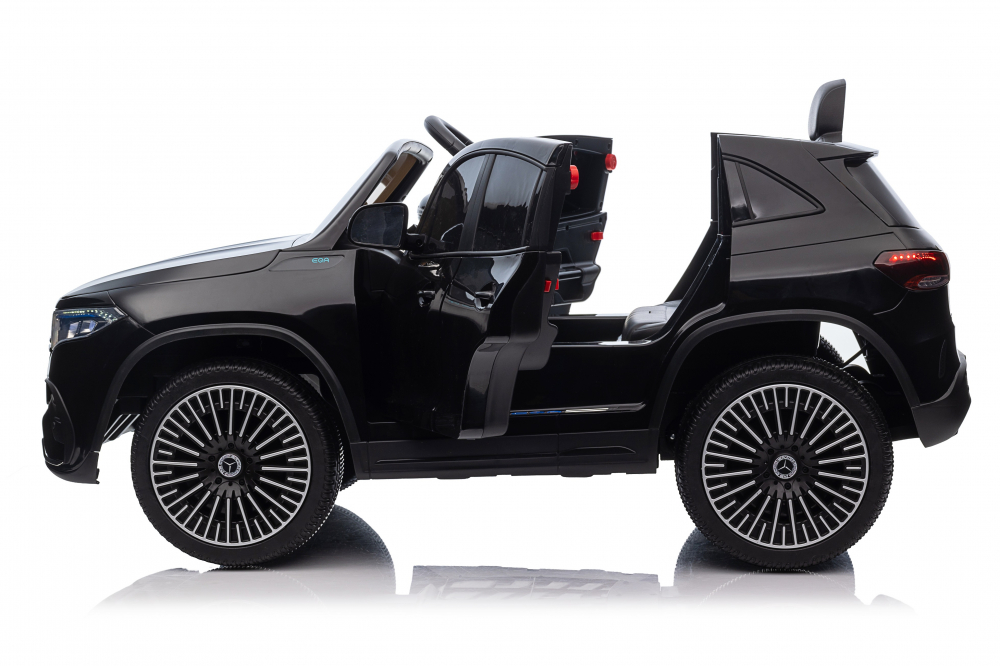 Masinuta electrica pentru copii cu licenta Mercedes Benz EQA 4x4 Black,Echipare Premium,Telecomanda 2,4G,Roti EVA,Scaun din piele,4 motoare,Faruri si stopuri cu LED,Deschidere usi,Acumulator detasabil 12V,Suspensii,Bluetooth - 3