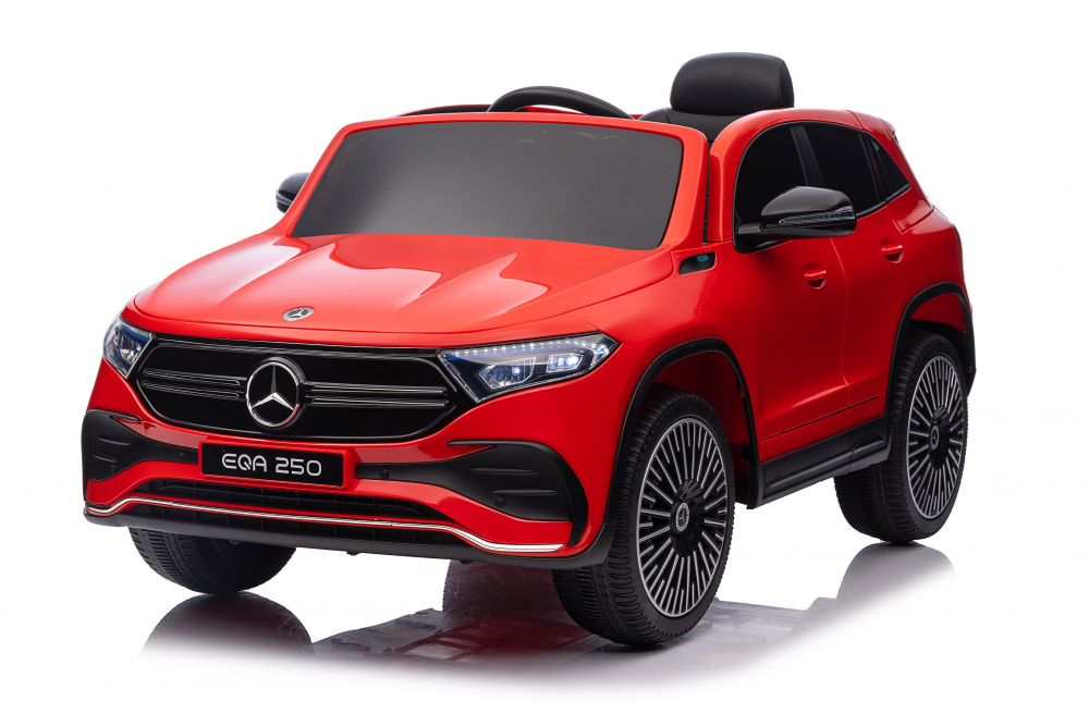 Masinuta electrica pentru copii cu licenta Mercedes Benz EQA 4x4 Red,Echipare Premium,Telecomanda 2,4G,Roti EVA,Scaun din piele,4 motoare,Faruri si stopuri cu LED,Deschidere usi, Acumulator detasabil 12V, Suspensii, Bluetooth