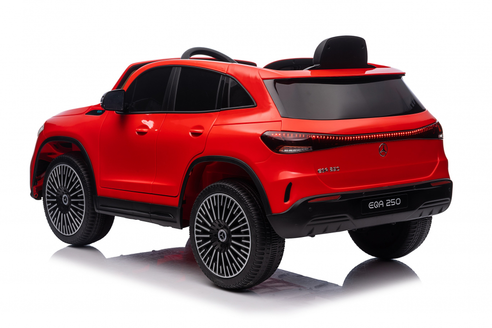 Masinuta electrica pentru copii cu licenta Mercedes Benz EQA 4x4 Red,Echipare Premium,Telecomanda 2,4G,Roti EVA,Scaun din piele,4 motoare,Faruri si stopuri cu LED,Deschidere usi, Acumulator detasabil 12V, Suspensii, Bluetooth - 3