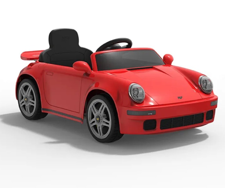 Masinuta electrica pentru copii cu licenta Porsche RUF CTR 2017 Rosu cu echipare Premium,Telecomanda 2,4G,2 motoare x 38w,Roti EVA,Scaun din piele,Acumulator 12V,Bluetooth,Display baterie,Usi cu deschidere,Lumini LED,Muzica