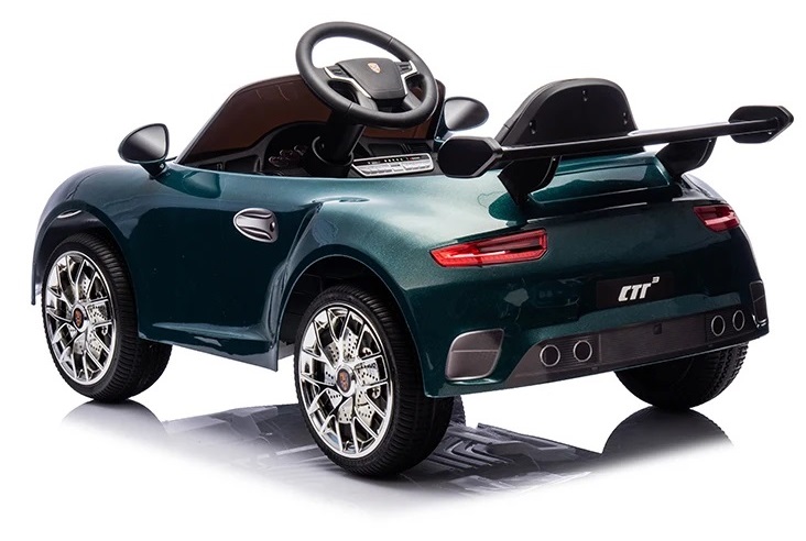 Masinuta electrica pentru copii cu licenta Porsche RUF CTR3 Dark Green,Roti EVA,Scaun din piele,2 motoare x 39w,Oglinzi retrovizoare,Lumini LED,Muzica - 3