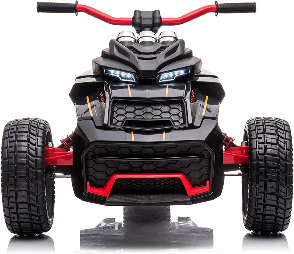 Motocicleta electrica pentru copii Nichiduta Spider Black cu roti EVA,Acumulator 12V, Lumini LED, Pornire la buton,Sezut ergonomic, Manere antiderapante, Display cu afisaj baterie, Greutate admisa 30 kg - 2