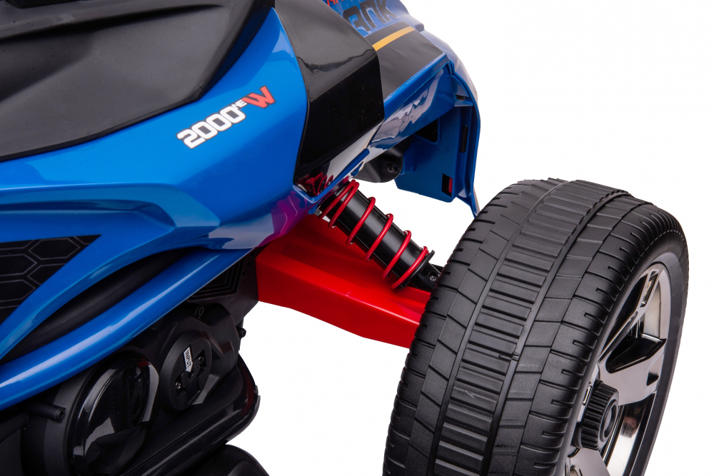 Motocicleta electrica pentru copii Nichiduta Spider Blue cu roti EVA,Acumulator 12V, Lumini LED, Pornire la buton,Sezut ergonomic, Manere antiderapante, Display cu afisaj baterie, Greutate admisa 30 kg