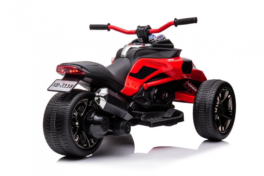 Motocicleta electrica pentru copii Nichiduta Spider Red cu roti EVA,Acumulator 12V, Lumini LED, Pornire la buton,Sezut ergonomic, Manere antiderapante, Display cu afisaj baterie, Greutate admisa 30 kg - 1 | YEO