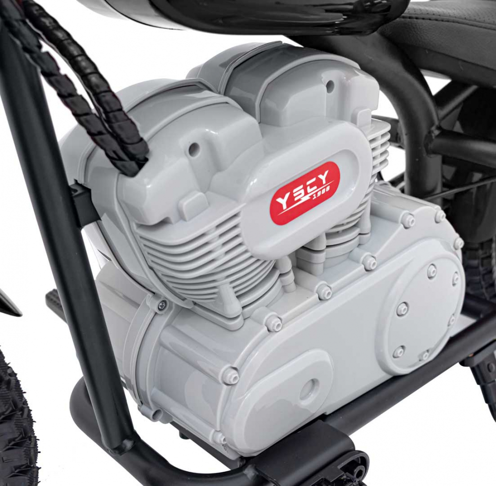 Motocicleta electrica pentru copii Speed Power Black, pornire la cheie, motor 250W, baterie 24V7Ah, roti pneumatice, scaun ergonomic din piele, lumina frontala LED, claxon, muzica preinstalata, pana la 80 kg - 4
